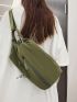 Minimalist Sling Bag Zipper Green