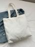 Letter Graphic Shopper Bag Casual Canvas