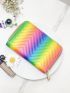 Rainbow Pattern Chevron Card Holder With Zipper