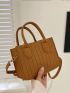 Striped Pattern Square Bag Mini Double Handle