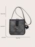 Geometric Pattern Square Bag Mini With Bag Charm