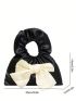 Medium Ruched Bag Bow Decor Top Handle For Daily