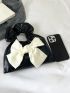 Medium Ruched Bag Bow Decor Top Handle For Daily