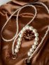 Faux Pearl Beaded Bag Strap Removable