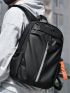 Black Laptop Backpack Minimalist Adjustable Strap For Daily