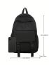 Medium Functional Backpack For School Solid Color