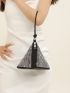 Mini Novelty Bag Black Rhinestone Decor For Party