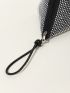 Mini Novelty Bag Black Rhinestone Decor For Party