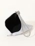 Mini Novelty Bag Black Rhinestone Decor For Party