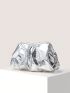 Metallic Ruched Bag Silver Clutch Bag For Daily