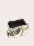 Metallic Ruched Bag Champagne Clutch Bag For Daily