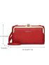 Letter Print Phone Wallet Red Credit Card Holder For Daily