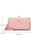 Letter Print Phone Wallet Baby Pink Credit Card Holder For Daily