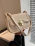 Small Saddle Bag Beige Flap For Work