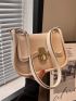 Small Saddle Bag Beige Flap For Work