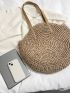 Large Straw Bag Minimalist Circle Bag For Vacation