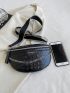 Mini Fanny Pack Crocodile Embossed Chain Decor