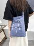 Casual Square Bag Double Handle Denim