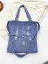 Casual Square Bag Double Handle Denim