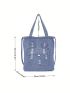 Casual Square Bag Double Handle Denim