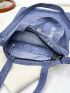 Casual Square Bag Double Handle Denim