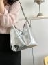 Metallic Hobo Bag Funky Silver