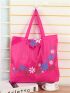 Women Shopping Bag Foldable Handbag Casual Floral Large Capacity Bag