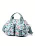 Small Top Handle Bag Floral Graphic Pocket Front