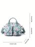 Small Top Handle Bag Floral Graphic Pocket Front