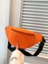 Orange Fanny Pack Snakeskin Embossed