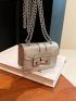 Mini Flap Square Bag Embossed Detail Metallic Funky