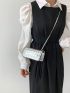 Mini Flap Square Bag Embossed Detail Metallic Funky