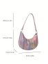 Small Hobo Bag Holographic Chevron Pattern