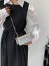 Mini Flap Square Bag Embossed Metallic Funky