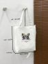 Small Shopper Bag Letter & Butterfly Graphic Preppy