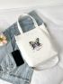 Small Shopper Bag Letter & Butterfly Graphic Preppy