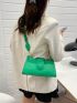 Medium Baguette Bag Green PU