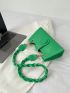 Medium Baguette Bag Green PU