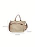 Contrast Binding Shopper Bag Multi-Pocket Casual