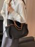 Contrast Binding Shopper Bag Multi-Pocket Casual