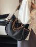 Contrast Binding Shopper Bag Multi-Pocket Casual