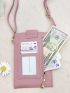 Litchi Embossed Phone Wallet Zip Front