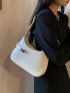 Minimalist Hobo Bag Medium Twist Lock White