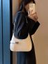 Minimalist Hobo Bag Medium Twist Lock White