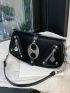 Metal Decor Saddle Bag Medium Flap