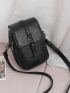 Minimalist Square Bag Mini Flap Black