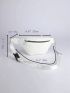 Chevron Fanny Pack Medium Zipper White