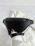 Chevron Fanny Pack Medium Zipper White