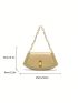 Apricot Novelty Bag Flap Chain Strap For Daily