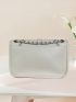 Minimalist Square Bag Small Flap Buckle Decor